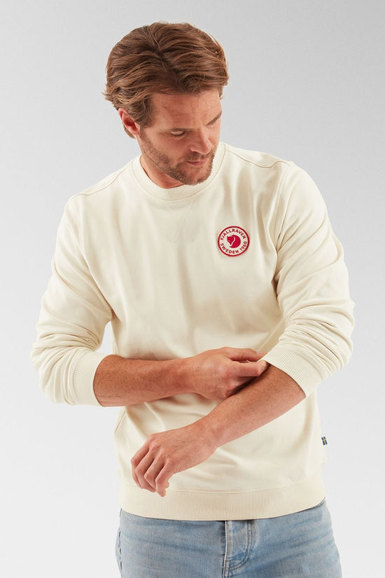 Fjallraven Mens 1960 Logo Badge Sweater  Chalk White