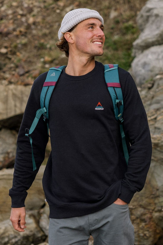 Passenger Mens Vita Organic Cotton Sweatshirt Black