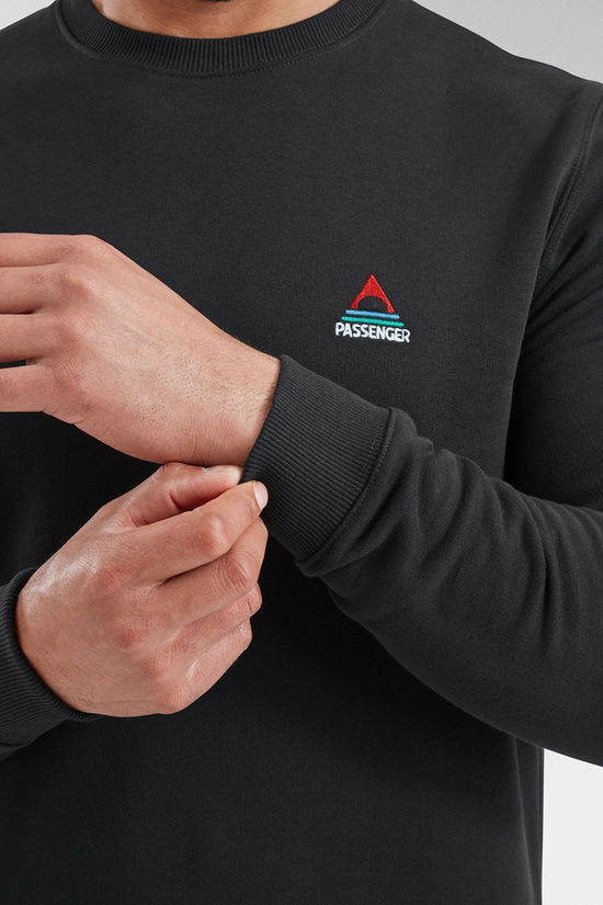 Passenger Mens Vita Organic Cotton Sweatshirt Black