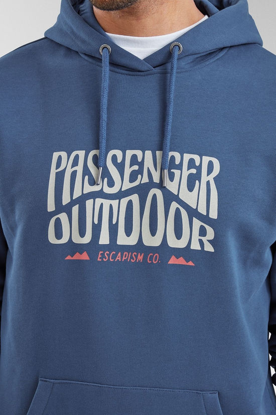 Passenger Mens Yuca Organic Cotton Hoodie Dark Denim