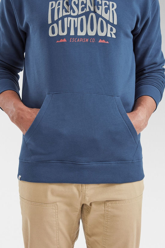 Passenger Mens Yuca Organic Cotton Hoodie Dark Denim