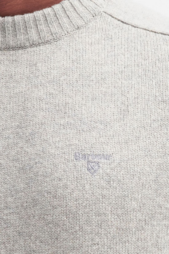 Barbour Mens Grangetown Crew Neck Jumper Light Grey