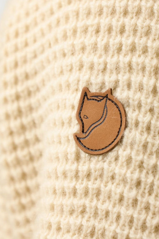 Fjallraven Mens Övik Waffle Knitted Jumper Light Beige