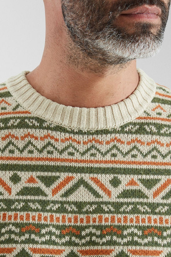 Passenger Mens Stoked Knitted Jumper Oatmeal Multi