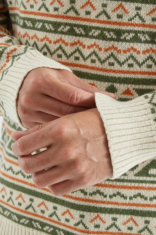 Passenger Mens Stoked Knitted Jumper Oatmeal Multi