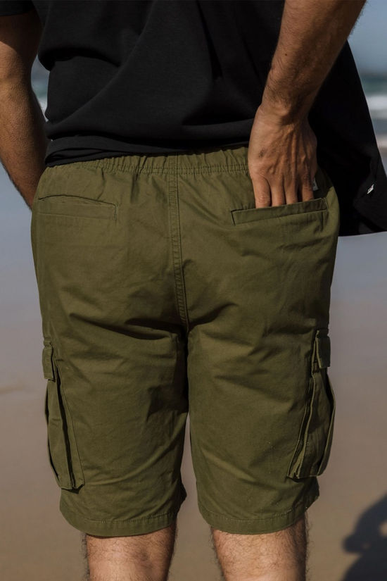 Passenger Mens Adventure Cargo Shorts Khaki