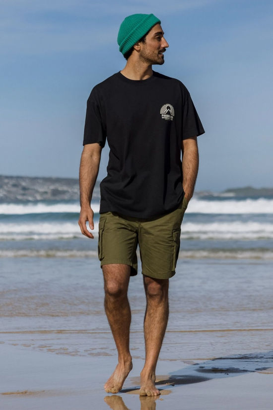 Passenger Mens Adventure Cargo Shorts Khaki