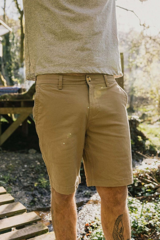 Passenger Mens 365 Organic Cotton Shorts Chinchilla Brown