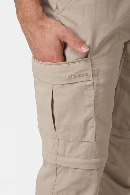 Ayacucho Mens Jungle Travel Zip-Off Trousers Beige