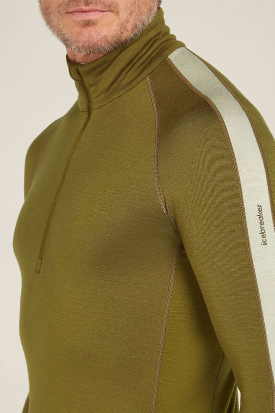 Icebreaker Mens Zoneknit 260 Long Sleeve Half Zip Top Algae/Ashen/Cb