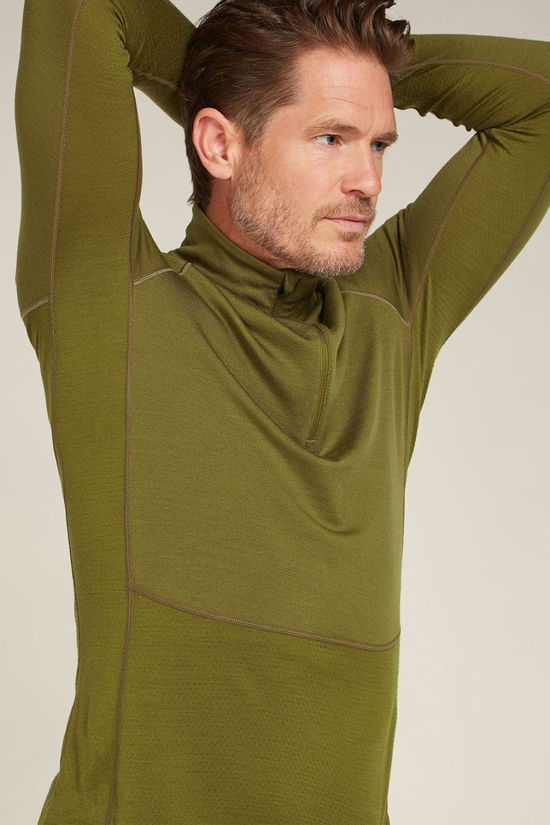Icebreaker Mens Zoneknit 260 Long Sleeve Half Zip Top Algae/Ashen/Cb