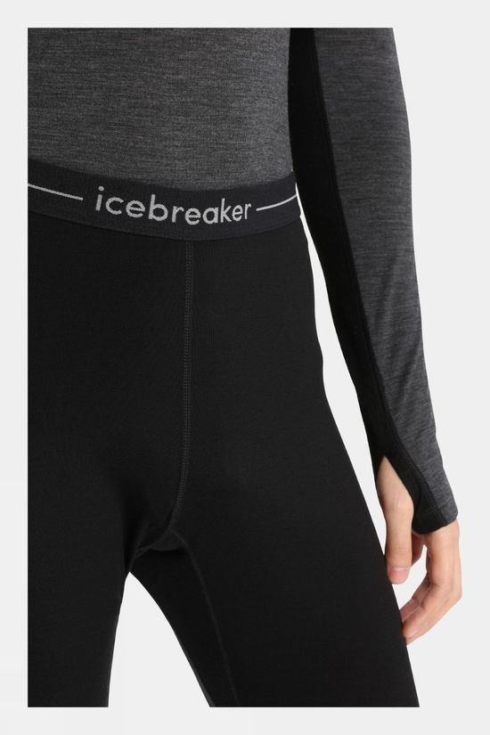Icebreaker Mens 200 Zoneknit Merino Thermal Leggings Black/Jet Hthr/Cb