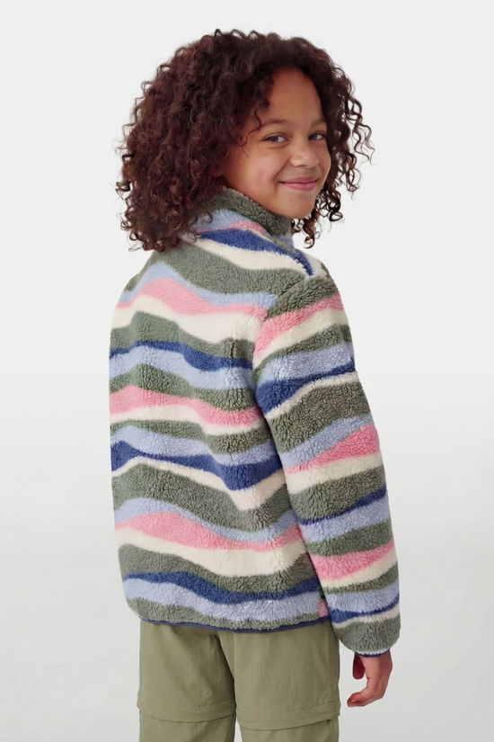 Ayacucho Kids Zilan Printed Wave Quarter Zip Fleece Foxglove Combo