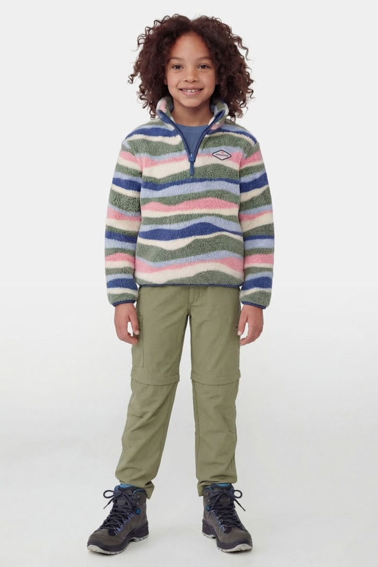 Ayacucho Kids Zilan Printed Wave Quarter Zip Fleece Foxglove Combo
