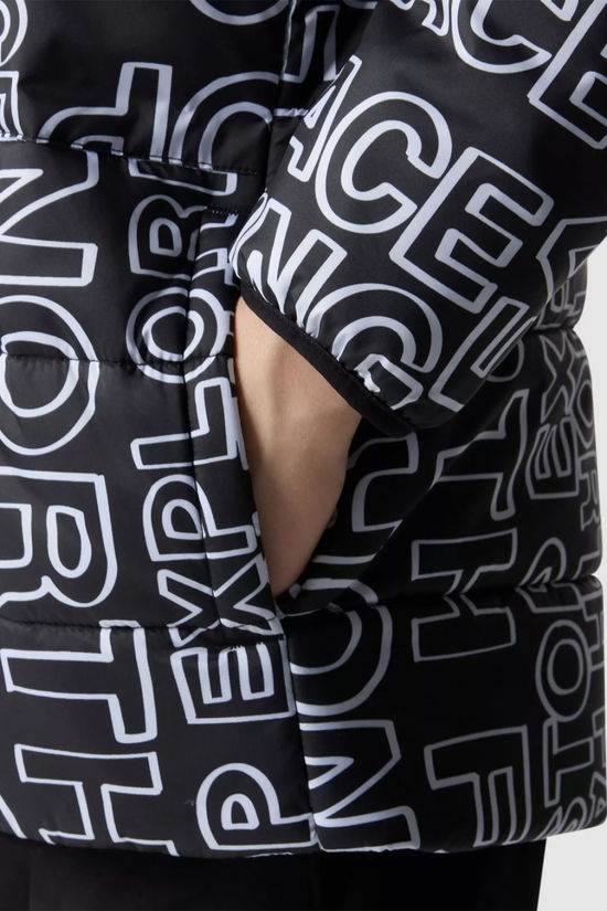 The North Face Boys Reversible Perrito Jacket  Tnf Black Tnf Marker Logo Print-Tnf Black