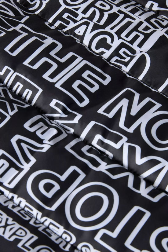 The North Face Boys Reversible Perrito Jacket  Tnf Black Tnf Marker Logo Print-Tnf Black