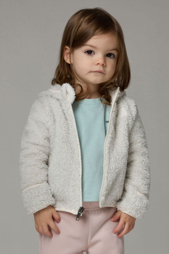 The North Face Baby Campshire Full-Zip Hoodie Fleece Jacket White Dune/Sparkle
