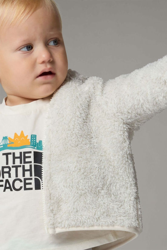The North Face Baby Campshire Full-Zip Hoodie Fleece Jacket White Dune/Sparkle