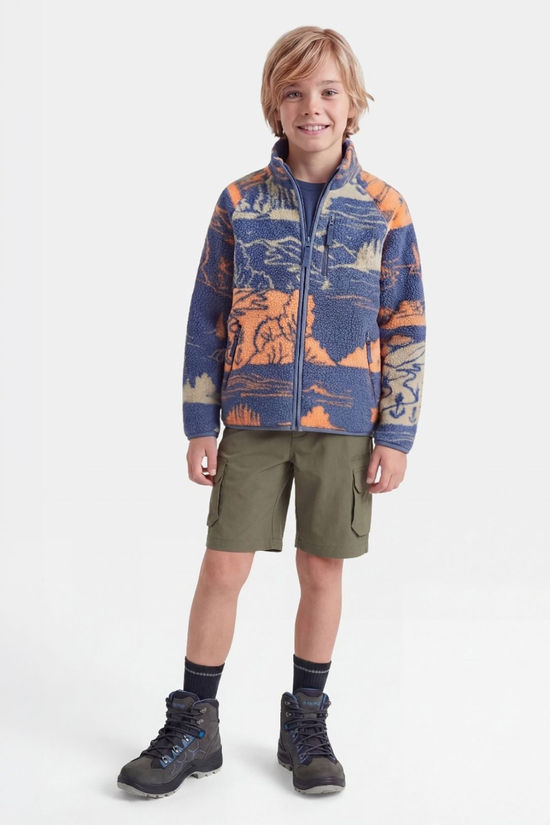 Ayacucho Kids Funny Full Zip Fleece Moss Gray Print