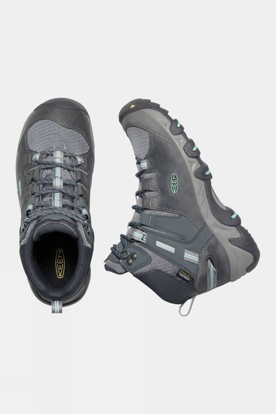 Keen Womens Steens Leather Waterproof Boots Steel Grey/Ocean Wave