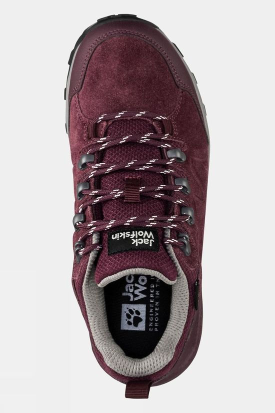 Jack Wolfskin Womens Refugio Texapore Low Shoes Dark Maroon