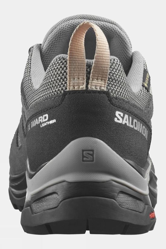 Salomon Womens X Ward Leather GTX Shoes Gull/Black/Ebony