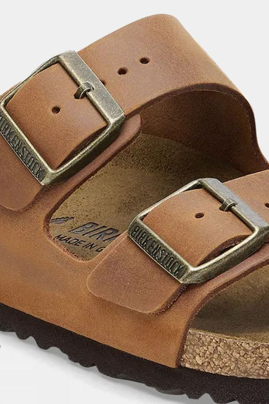 Birkenstock Womens Arizona Oiled Leather Sandals Cognac