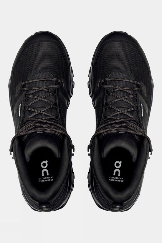 On Mens Cloudrock Mid Waterproof Boots Black | Black