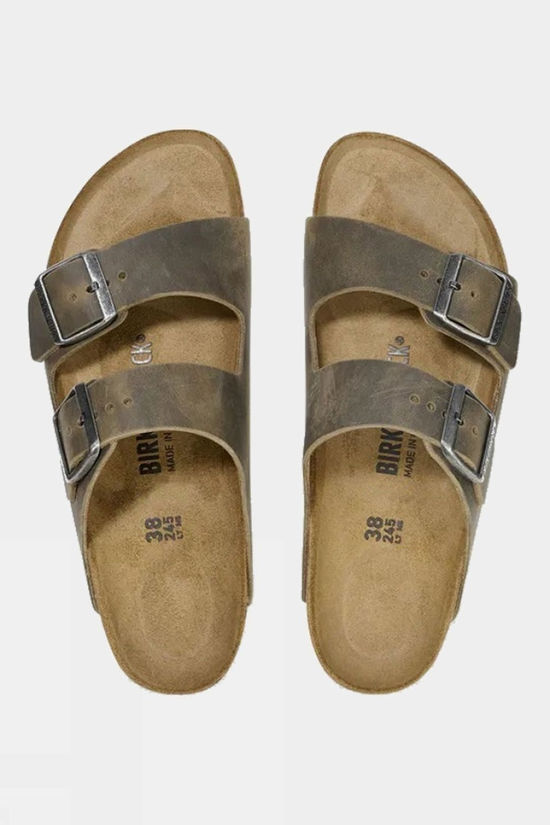 Birkenstock Mens Arizona Oiled Leather Sandals Faded Khaki