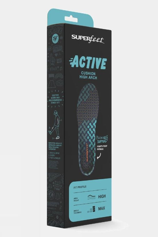 Superfeet Active Cushion High Arch Insoles Sea Pine