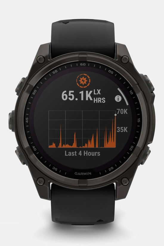 Garmin Fenix 8 Sapphire Solar 47mm GPS Smartwatch Carbon Grey Titanium And Black With Black/Pebble Grey Band