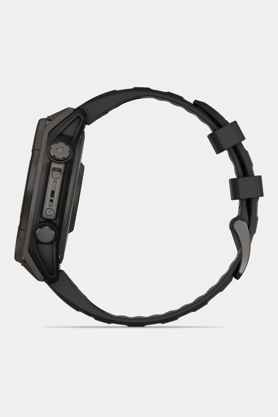Garmin Fenix 8 Sapphire Solar 47mm GPS Smartwatch Carbon Grey Titanium And Black With Black/Pebble Grey Band