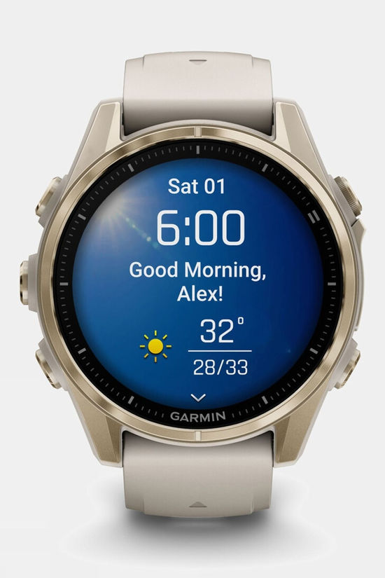 Garmin Fenix 8 AMOLED Sapphire 43mm GPS Smartwatch Soft Gold Stainless Steel/Fog Grey With Fog/Dark Sand Band