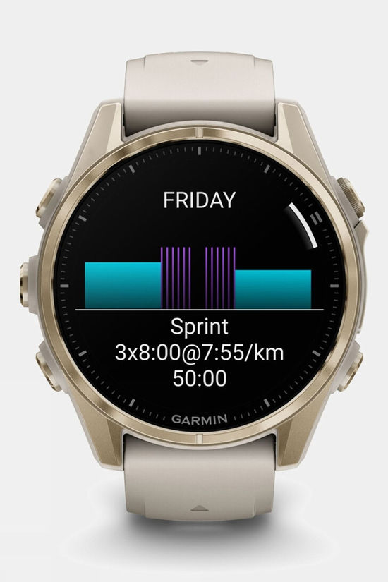 Garmin Fenix 8 AMOLED Sapphire 43mm GPS Smartwatch Soft Gold Stainless Steel/Fog Grey With Fog/Dark Sand Band