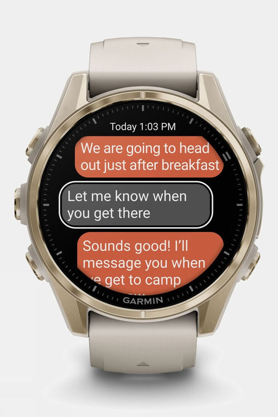 Garmin Fenix 8 AMOLED Sapphire 43mm GPS Smartwatch Soft Gold Stainless Steel/Fog Grey With Fog/Dark Sand Band