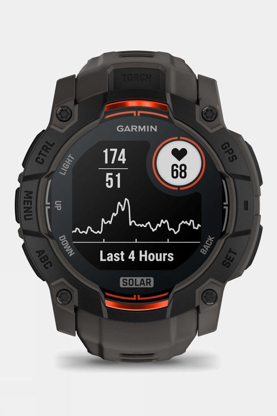 Garmin Instinct 3 Solar 50mm GPS Smartwatch Black Bezel With Charcoal Band
