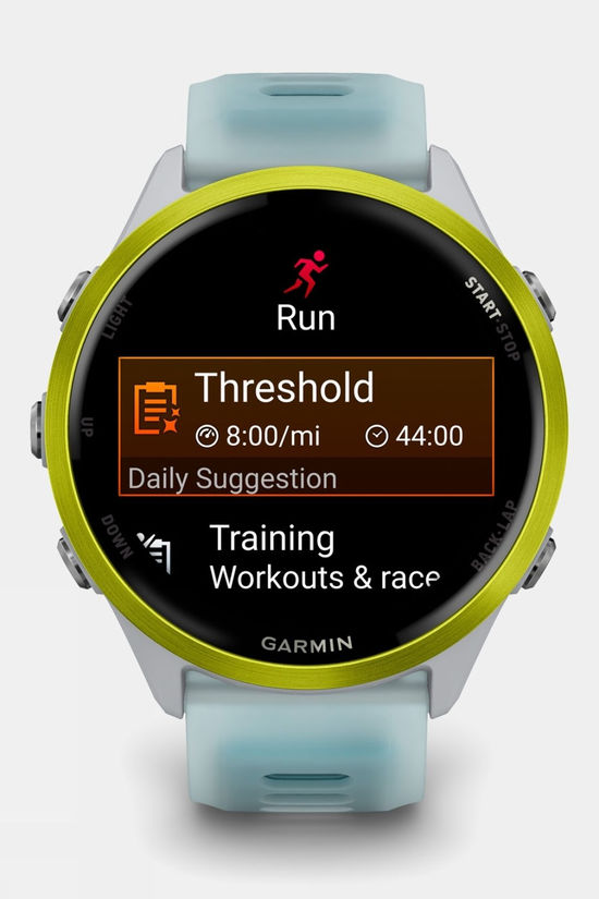Garmin Forerunner 570 47mm GPS Smartwatch Amp Yellow Aluminium With Translucent Whitestone/Turquoise Band