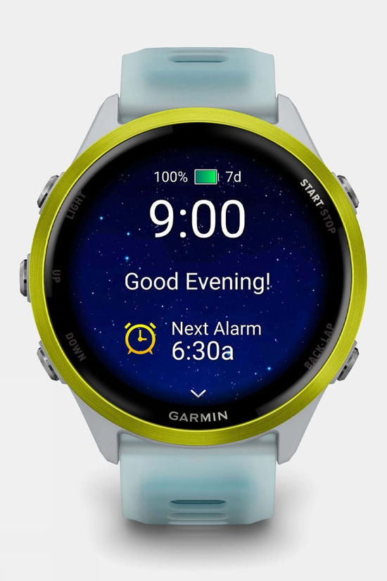 Garmin Forerunner 570 47mm GPS Smartwatch Amp Yellow Aluminium With Translucent Whitestone/Turquoise Band