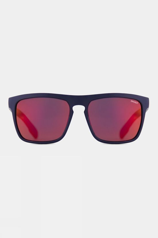 Sinner Unisex Thunder X Polarised Sunglasses Matt Dark Blue/Red Mirror