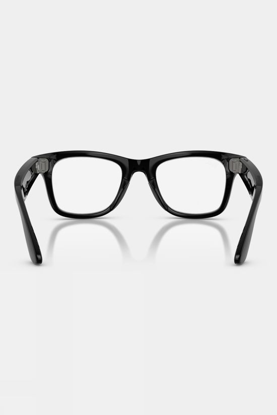 Ray-Ban Meta Wayfarer Sunglasses Shiny Black - Clear / Graphite Green Transitions