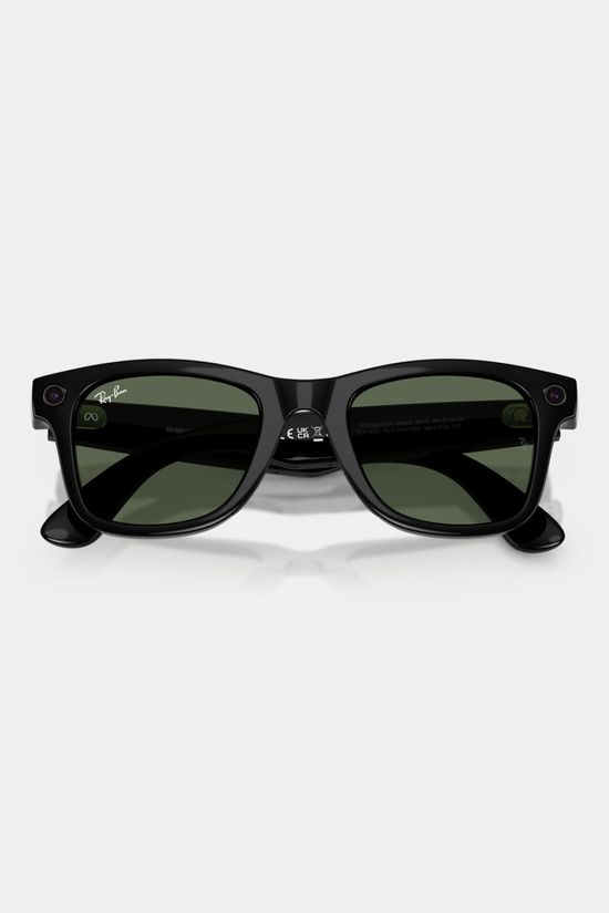 Ray-Ban Meta Wayfarer Sunglasses Shiny Black - G-15 Green
