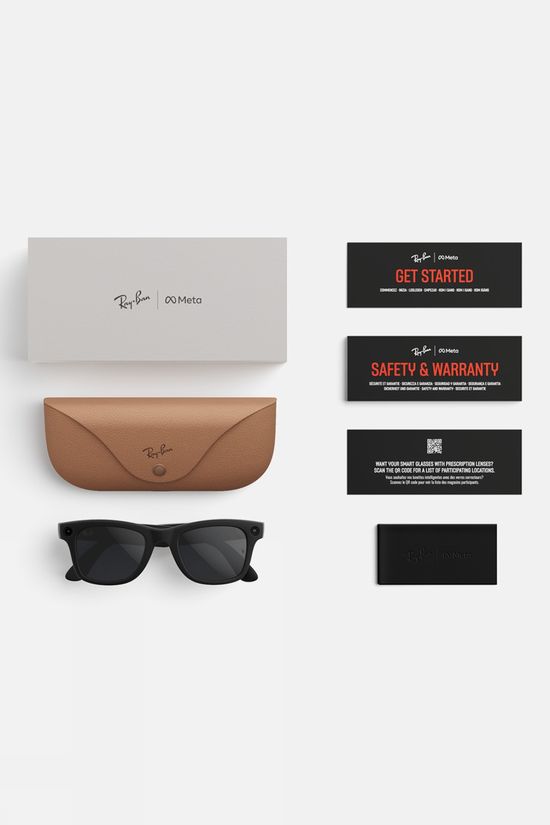 Ray-Ban Meta Wayfarer Sunglasses Shiny Black - G-15 Green