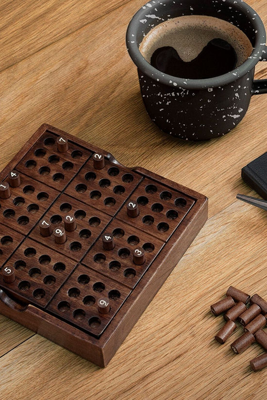 Suck UK Sudoku Wooden Board Game Dark Brown/Dark Brown