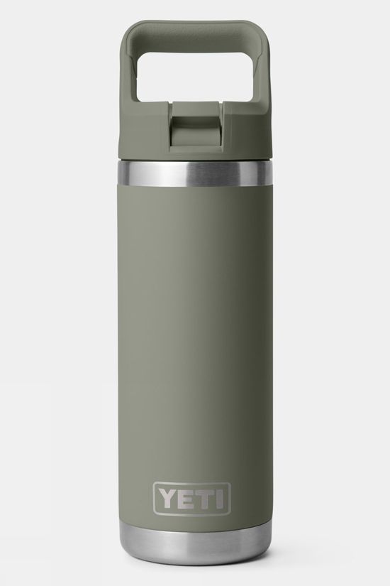 Yeti Rambler With Colour Straw Cap Drinks Bottle - 18oz / 532ml Pampa Green