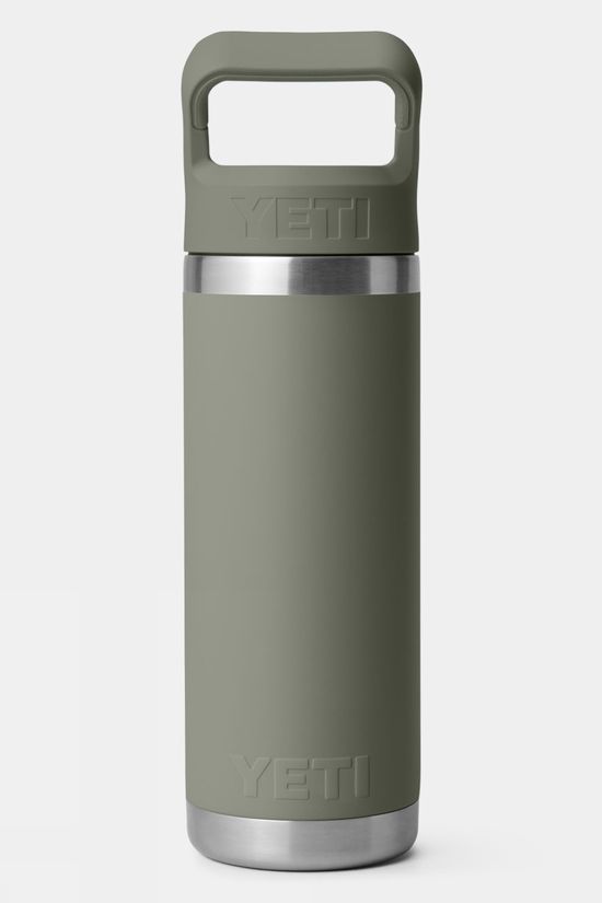 Yeti Rambler With Colour Straw Cap Drinks Bottle - 18oz / 532ml Pampa Green