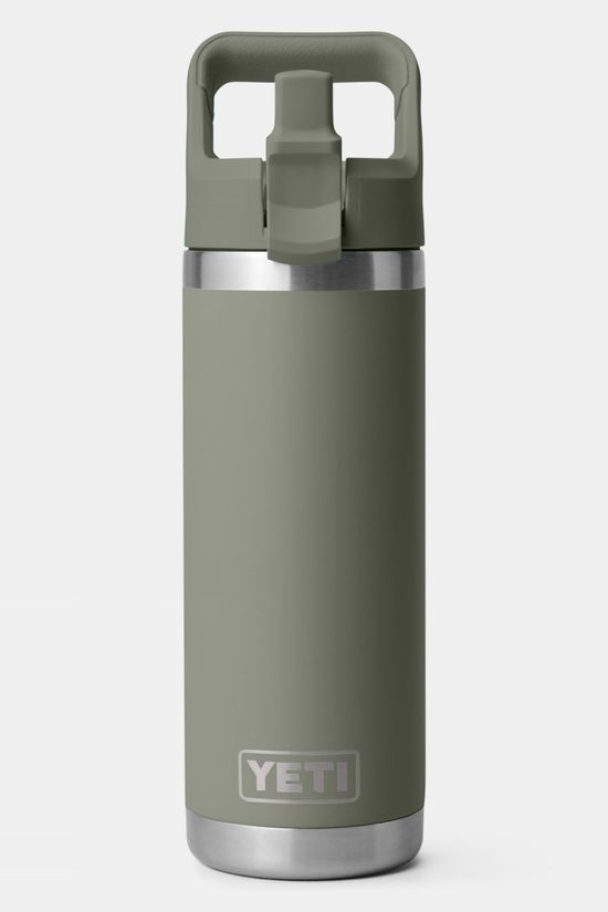 Yeti Rambler With Colour Straw Cap Drinks Bottle - 18oz / 532ml Pampa Green