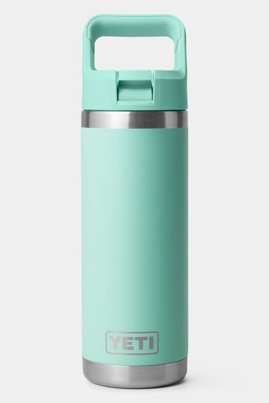 Yeti Rambler With Colour Straw Cap Drinks Bottle - 18oz / 532ml Seafoam