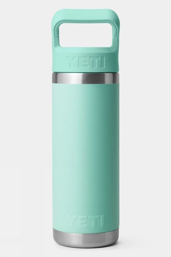 Yeti Rambler With Colour Straw Cap Drinks Bottle - 18oz / 532ml Seafoam