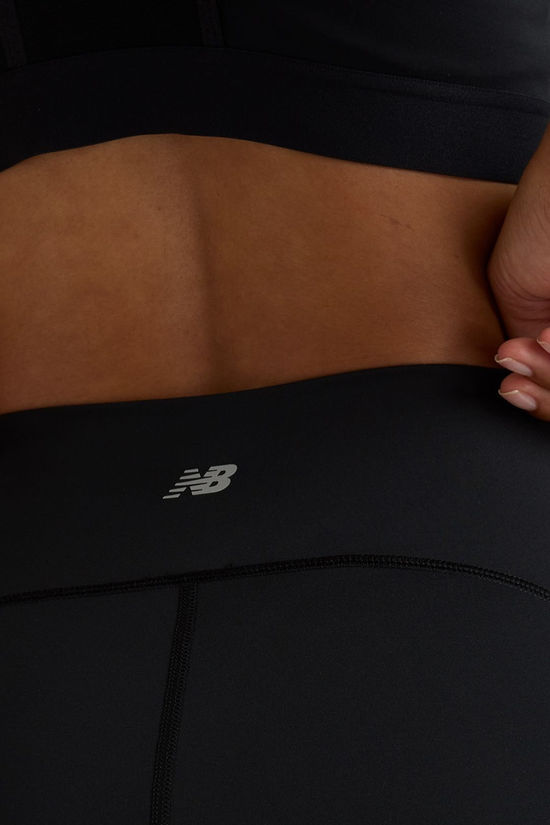 New Balance Womens Sleek Pocket High Rise 6" Shorts Black