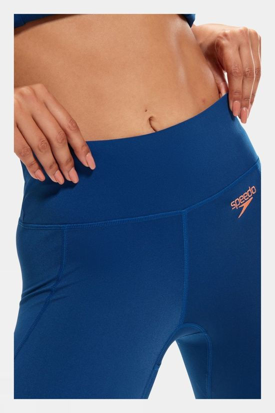 Speedo Womens Printed Swimming Leggings Blue Print